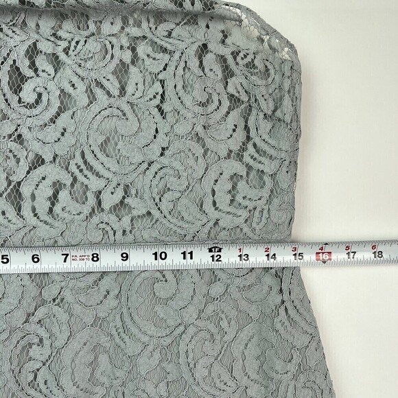 J Crew Pamela lace Maxi Dress Sleeveless Leavers Gray Formal Size 8 - Picture 13 of 14